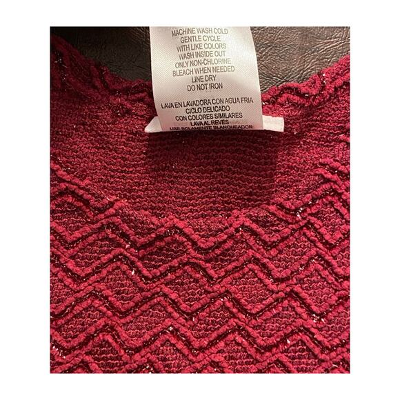 Bonnie Jean Girls 6X Burgundy Sparkle Textured Fit & Flare Holiday Party Dress - Picture 4 of 6